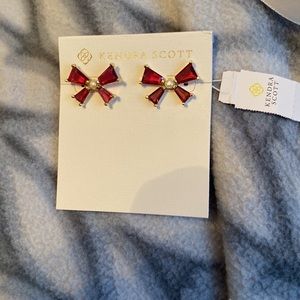 Kendra Scott red bow earrings